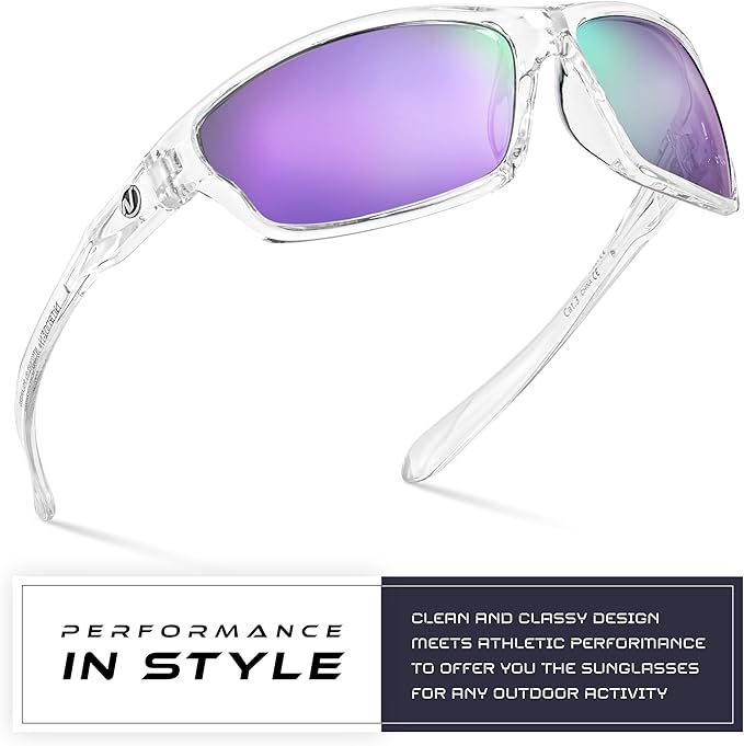 Nitrogen Polarized Wrap Around Sport Sunglasses for Men Women UV400 Driving Fishing Running Sun Glasses