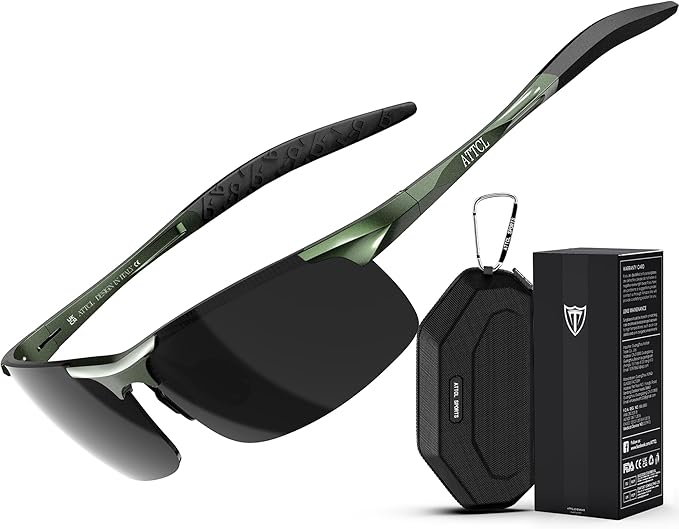 ATTCL Men's Fashion Driving Polarized Sunglasses for Men - Al-Mg metal Ultralight Frame