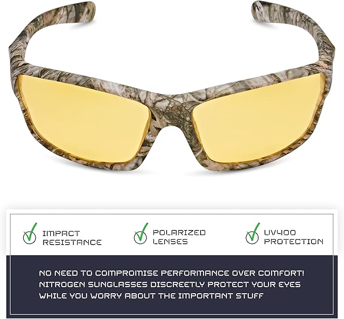 Nitrogen Polarized Wrap Around Sport Sunglasses for Men Women UV400 Driving Fishing Running Sun Glasses