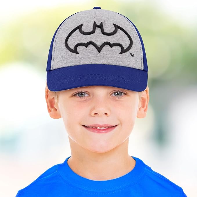 DC Comics Boys Baseball Cap, Batman Adjustable Toddler Hat, Ages 2-4 Or Boy Hats For Kids Ages 4-7