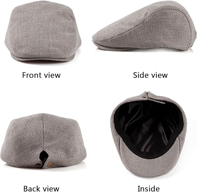 LADYBRO 2Pack Unisex Flat Cap Newsboy Hats for Men Women, Summer Casual Adjustable