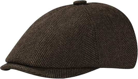KUJUHA Wool Men's Newsboy Caps Flat Irish Cabbie Ivy Gatsby Newsboy Driving Hat Hunting Cap Winter Hat