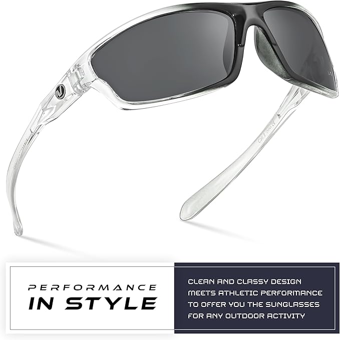 Nitrogen Polarized Wrap Around Sport Sunglasses for Men Women UV400 Driving Fishing Running Sun Glasses