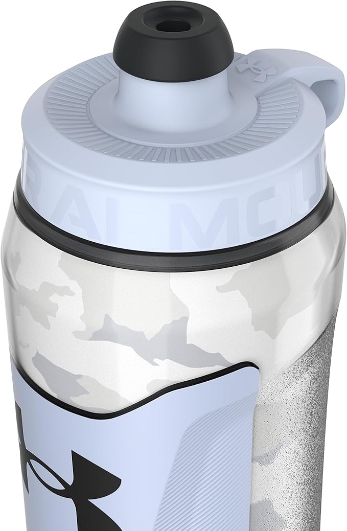 Under Armour 28oz Playmaker Squeeze Insulated 2 - Sports Water Jug, Leak Resistant for Baseball, Football & More, White Woodland