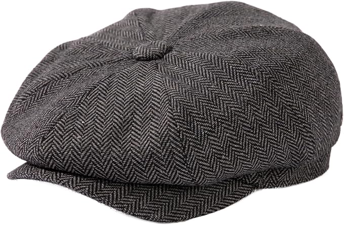 TOP-EX L/XL/XXL Wool Tweed Newsboy Cap for Men Paperboy Warm Winter Hat Vintage Flat Ivy Cabbie Gatsby Cap