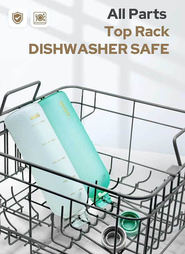 Opard Slim Water Bottle 27oz, Dishwasher Safe Plastic Water Bottle BPA-Free, Leakproof Screw Top, Cream White, Reusable for Travel School Sport Gym Hiking