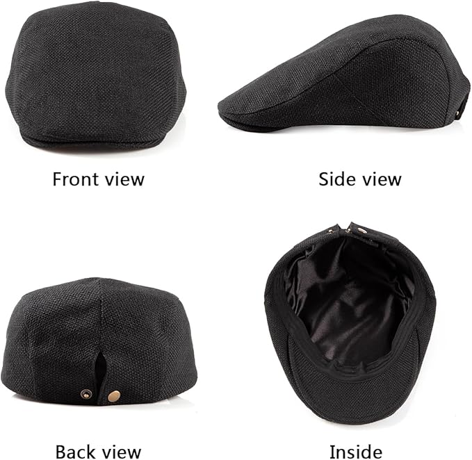 LADYBRO 2Pack Unisex Flat Cap Newsboy Hats for Men Women, Summer Casual Adjustable
