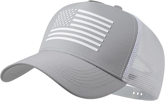 IIN American Flag Mesh Baseball Cap, Patriotic Trucker Hat for Men Women, Quick-Dry Breathable Design, Adjustable Snapback