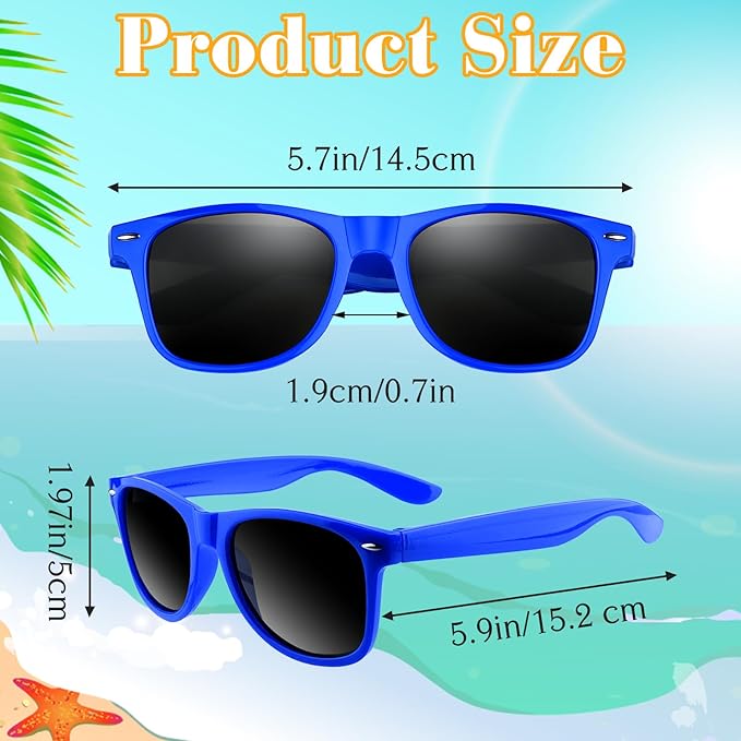ASTARON Black Sunglasses Bulk, 6/12/24/48 Pack Sunglasses Party Favors for Summer Beach Pool Birthday Wedding Party Supplies