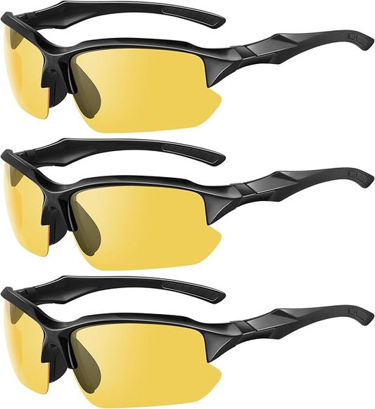 XVXV Polarized Sports Sunglasses for Men - UV Protection Half Frame Sun Glasses for Running Fishing