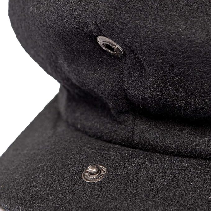 Men Wool Blend 8 Panel Newsboy Cap Tweed Cabbie Hat Snap Brim