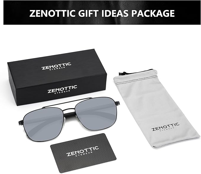 ZENOTTIC Aviator Wood Polarized Sunglasses for Men 100% UV Protection Fishing Driving Golf
