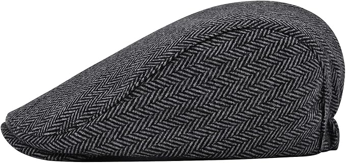 STARANCE Men's Flat Cap Wool Tweed Driving Irish Newsboy Hat