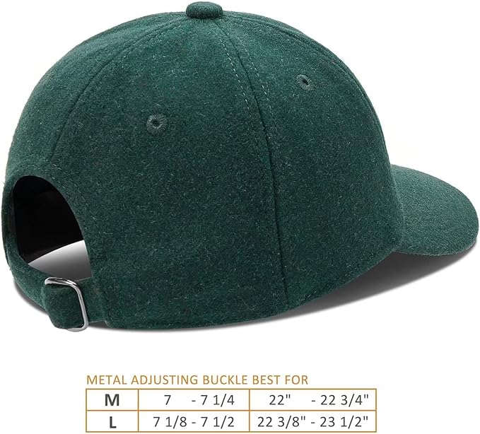 GADIEMKENSD Unstructured Wool Baseball Caps Winter Warm Hat Adjustable