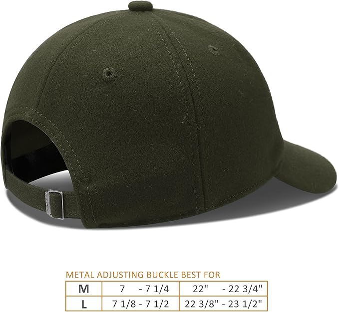 GADIEMKENSD Unstructured Wool Baseball Caps Winter Warm Hat Adjustable