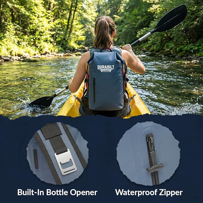 20L Waterproof Cooler Roll Top Backpack Sack, Heavy-Duty Soft Insulated Bag Doubles as Dry Bag, Holds 14+ Cans and Room for ice, Ideal for Boating, Fishing, Kayaking, Hiking, Beach, Camping