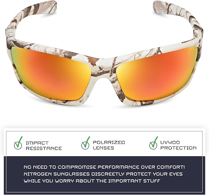 Nitrogen Polarized Wrap Around Sport Sunglasses for Men Women UV400 Driving Fishing Running Sun Glasses