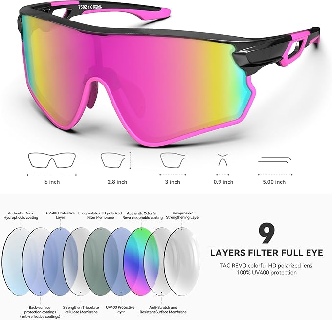 BEACOOL Polarized Sports Sunglasses for Men Women Youth Baseball Cycling Running Driving Fishing Golf Motorcycle TAC Glasses