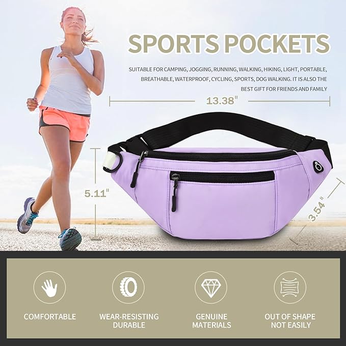 DAITET Crossbody Fanny Pack for Men&Women,Large Waist Bag & Hip Bum Bag with Adjustable Strap for Outdoors Workout Traveling Casual Running Hiking Cycling