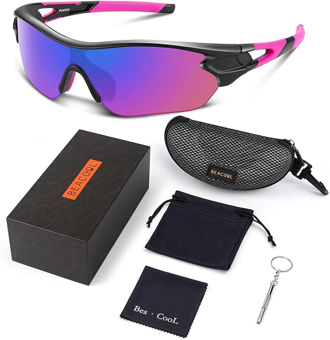 BEACOOL Polarized Sports Sunglasses for Men Women Youth Baseball Cycling Running Driving Fishing Golf Motorcycle TAC Glasses