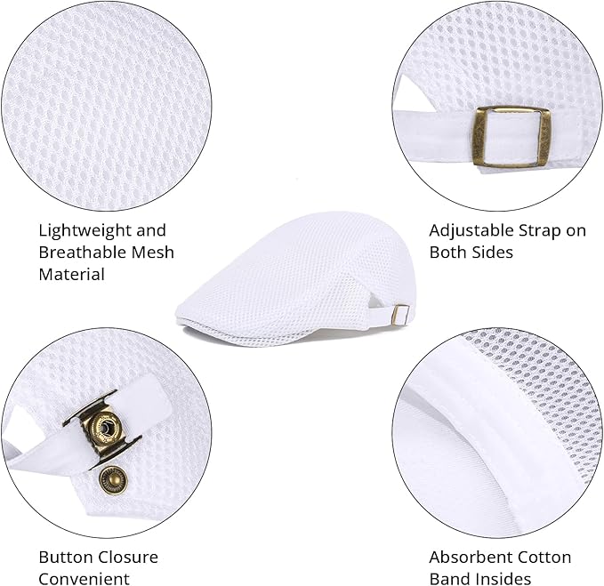 WETOO Men's Flat Cap Gatsby Newsboy Lvy Irish Hats Driving Cabbie Hunting Cap