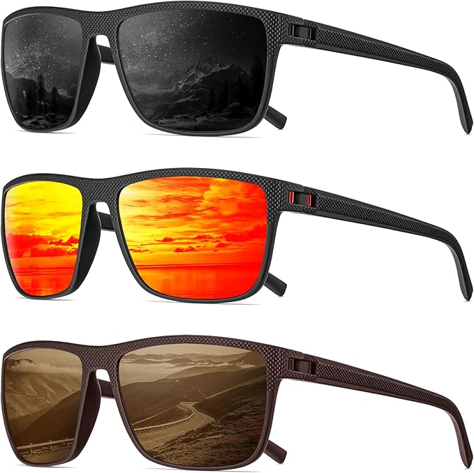 Polarized Sunglasses Men, Mens Sunglasses Polarized UV protection Lightweight Sun Glasses for Driving Fishing Golf