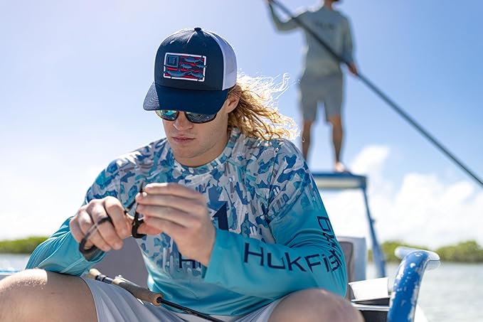 HUK Men's Trucker, Anti-Glare Snapback Fishing Hat