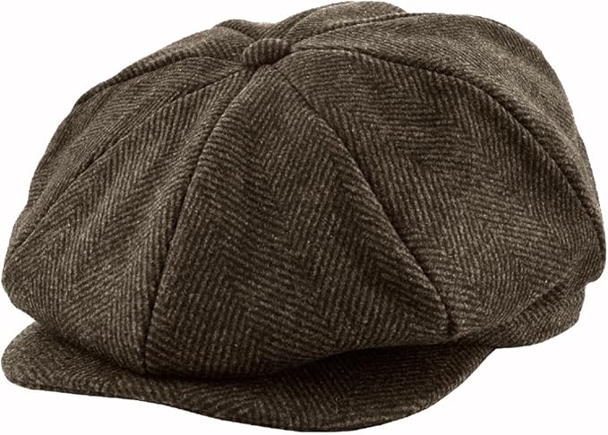 KUJUHA Wool Newsboy Cap for Men Flat Irish Cabbie Ivy Gatsby Newsboy Driving Hat Hunting Cap