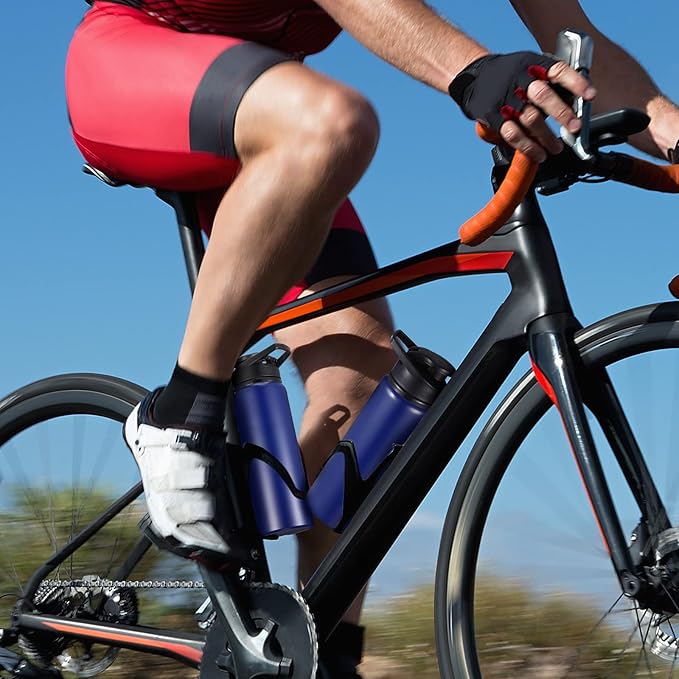 CHENGU 10 Pcs 25oz Reusable Aluminum Water Bottle Bulk Lightweight Outdoor Sports Water Bottles Easy Carry Leak Proof for Travel Gym Camping Hiking Fishing, Snap Lid (Blue)