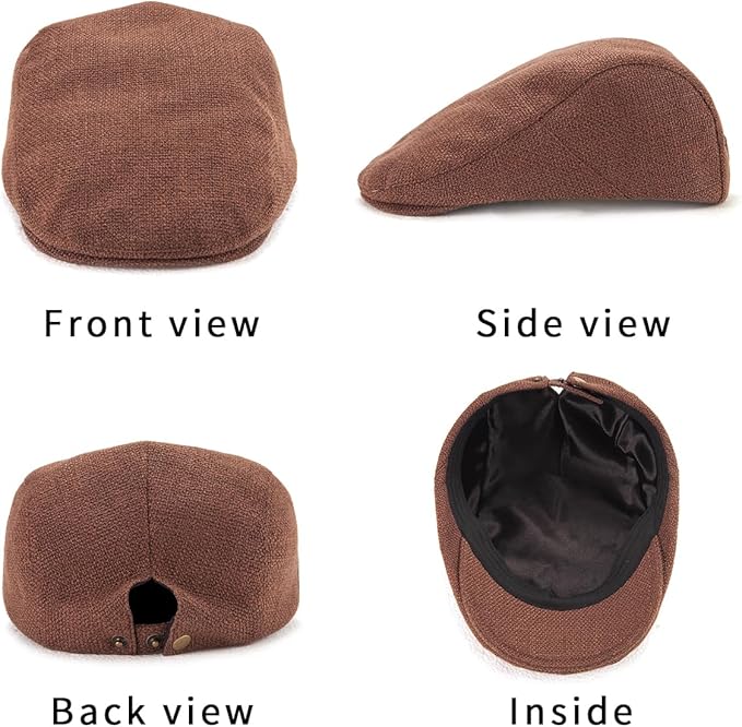 LADYBRO 2Pack Unisex Flat Cap Newsboy Hats for Men Women, Summer Casual Adjustable