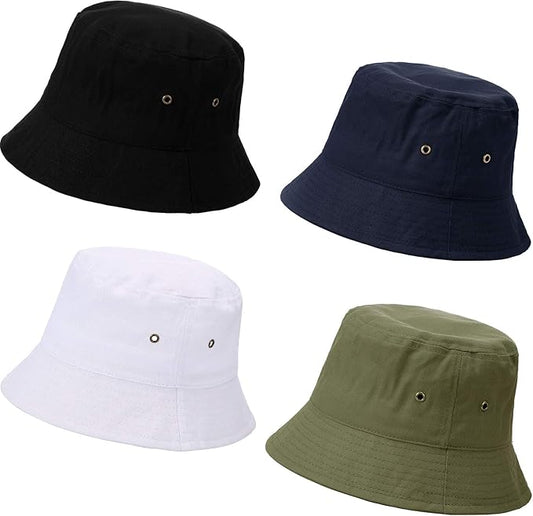 4 Pieces Bucket Hat Sun Packable Travel Beach Fishing Hat for Men Women