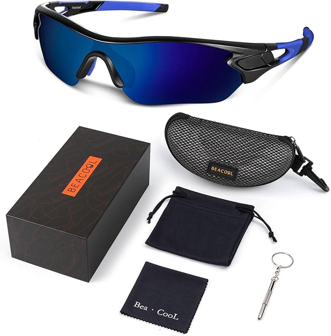 BEACOOL Polarized Sports Sunglasses for Men Women Youth Baseball Cycling Running Driving Fishing Golf Motorcycle TAC Glasses