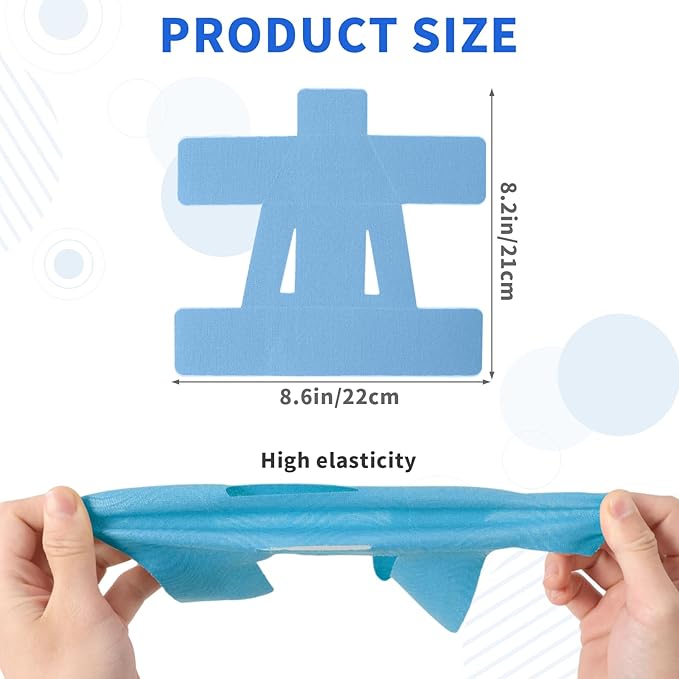 15PCS Kinesiology Tape for Shoulder, Kinesiology Tape Precut Strips for Shoulder Support Support & Stability, Waterproof Breathable Elastic Sports Shoulder Tape for Pain Relief, Athletic Tape, Blue