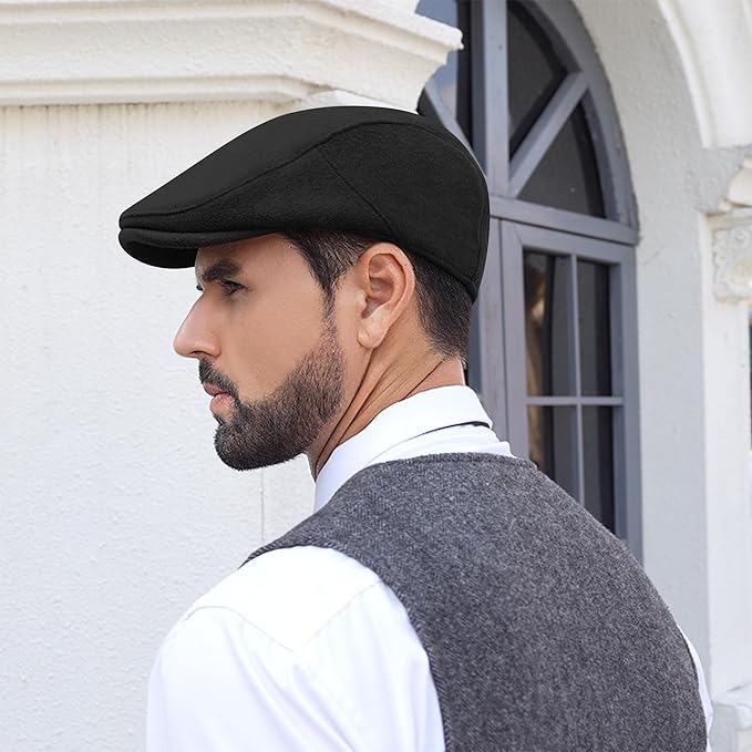 Men's Adjustable Newsboy Hat Classic Flat Gatsby Cabbie Ivy Cap for Golf Driving Winter