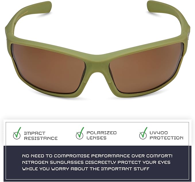 Nitrogen Polarized Wrap Around Sport Sunglasses for Men Women UV400 Driving Fishing Running Sun Glasses