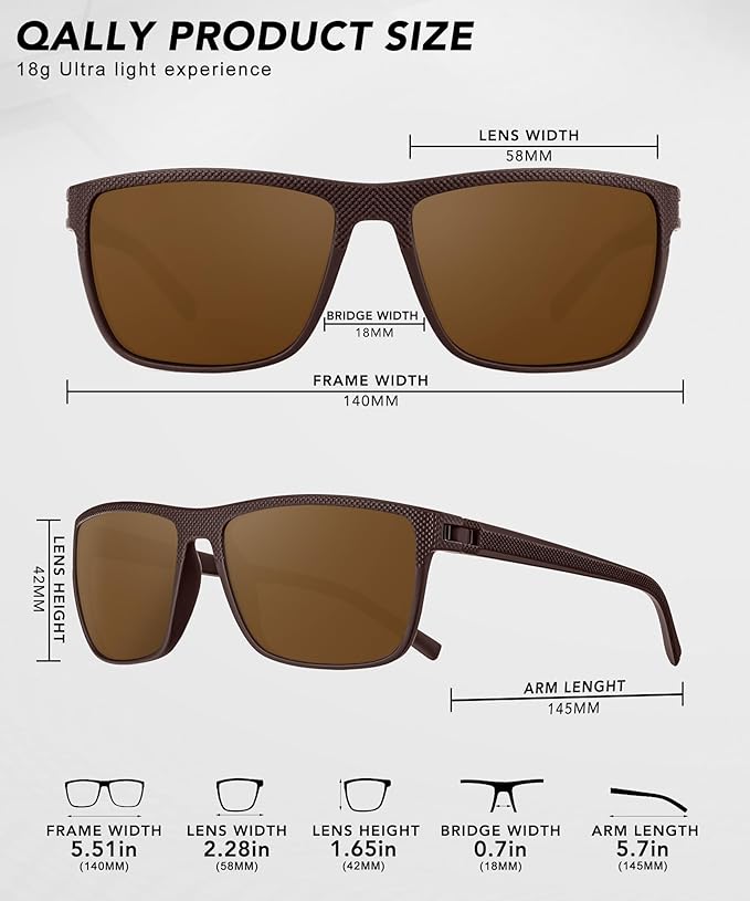 Polarized Sunglasses Men, Mens Sunglasses Polarized UV protection Lightweight Sun Glasses for Driving Fishing Golf