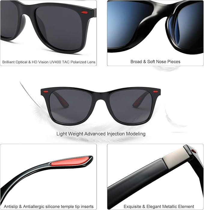 SOJOS Polarized Sports TR90 Sunglasses for Running Cycling Fishing Golf Driving SJ2101