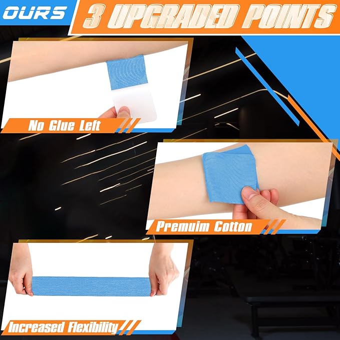 20 Count Kinesiology Tape for Shoulder Pain Relief Pre Cut Sports Waterproof Breathable Enhance Elastic Kinesiology Athletic Tape for Shoulder Support and Muscle Sports(Blue)