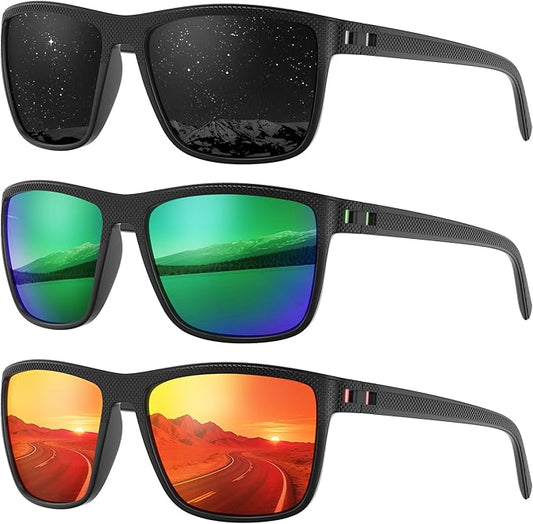 Fanshen Polarized Sports Sunglasses for Men, UV Protection Lightweight Sun Glasses for Driving Fishing Golf Cycling