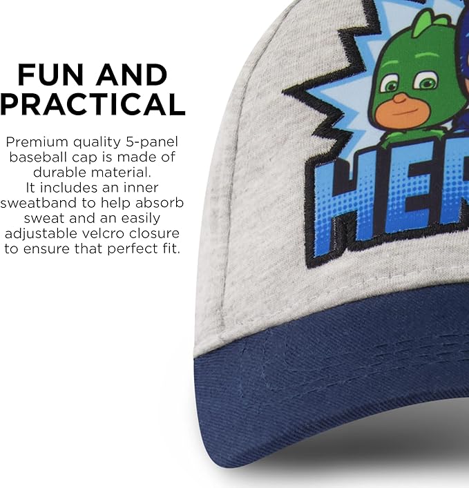 PJ Masks Baseball Cap and Adjustable Toddler Hat, 2-4 Or Boy for Kids Ages 4-7