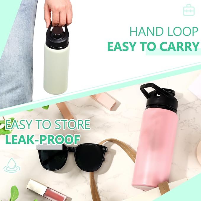 Domensi Aluminum Water Bottle Bulk Reusable Water Bottle, Lightweight Easy Carry Leakproof with Snap Lid Travel Bottles, for Gym Outdoor Sports Cycling Camping Fishing(17oz, 18 Pack)