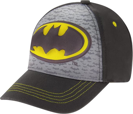 DC Comics Boys Baseball Cap, Batman Adjustable Toddler Hat, Ages 2-4 Or Boy Hats For Kids Ages 4-7