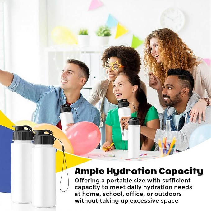 Mifoci 20 Pieces Water Bottle Bulk 17 oz Plastic Water Bottles Bulk Gym Sports Adults Reusable Large Bottles with Leak Proof Flip Top for Party Outdoor(Regular Style,Solid White)