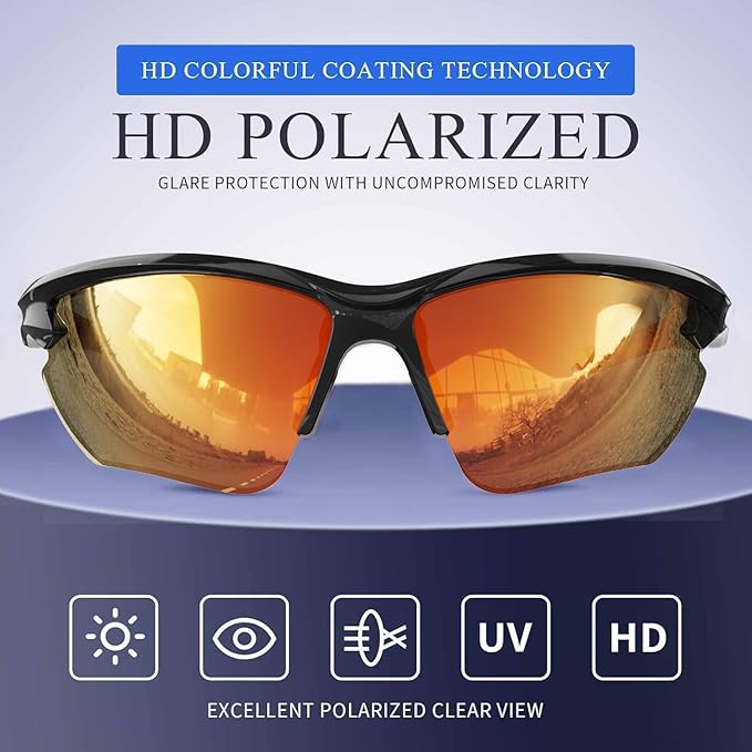Polarized Sports Sunglasses for Men & Women Cycling Running UV Protection