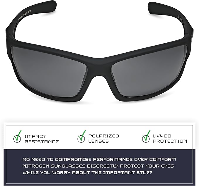 Nitrogen Polarized Wrap Around Sport Sunglasses for Men Women UV400 Driving Fishing Running Sun Glasses