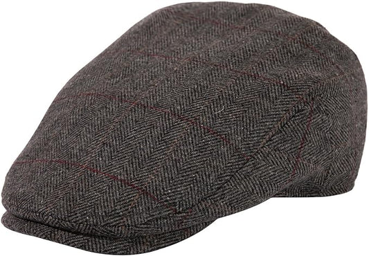 TOP-EX XL/XXL Wool Tweed Newsboy Flat Cap for Men Winter Fashion Ivy Cap Gatsby Golf Hat Satin Lined