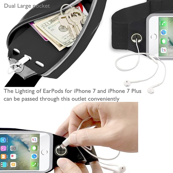 Fanny Pack Running Belt Waist Phone Holder/Bag Women & Men for iPhone 15 14 13 12 11 pro Max/Xs Max/XR/X/8/7/6s Plus, 6/SE, for Galaxy S/A/Note, Gym Workout Fitness Gear