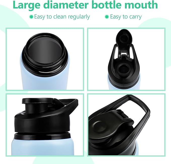 Domensi Aluminum Water Bottle Bulk Reusable Water Bottle, Lightweight Easy Carry Leakproof with Snap Lid Travel Bottles, for Gym Outdoor Sports Cycling Camping Fishing(20oz, 12 Pack)