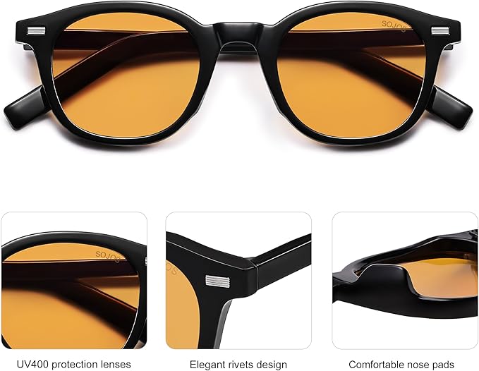 SOJOS Retro Square Sunglasses for Women Men Vintage Shades UV Protection Sunnies SJ2316
