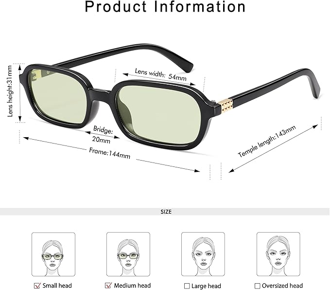 Retro Rectangular Sunglasses for Women Vintage Fashion Trendy Funny Small 90s Square Sunnies 2025 AP3698